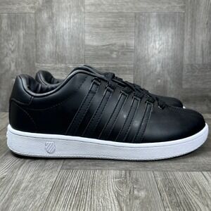 K-Swiss Varsity Sneakers Women 6.5 Black Leather Low Top Classic NEW